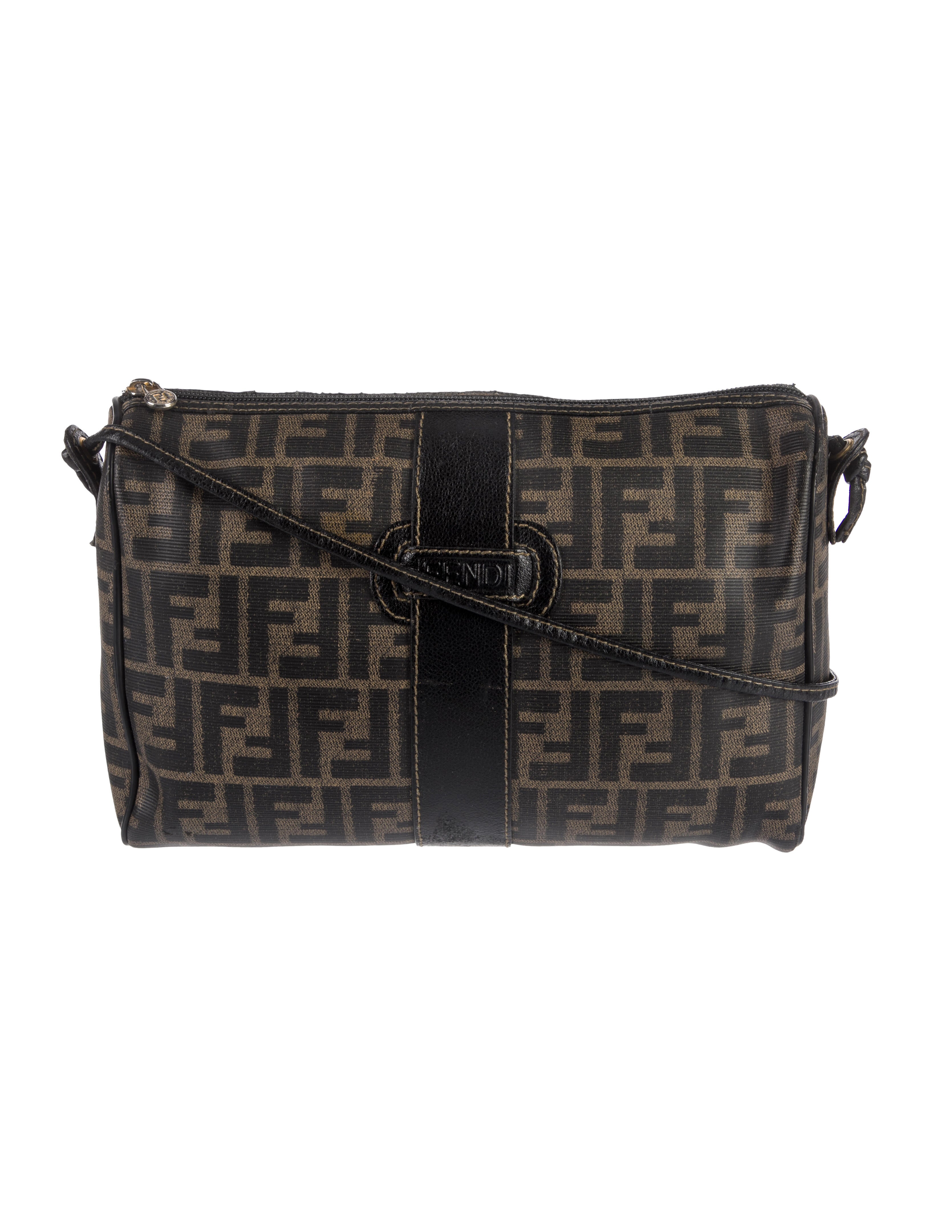 Fendi Zucca Selleria Crossbody Bag Brown Crossbody Bags, Handbags