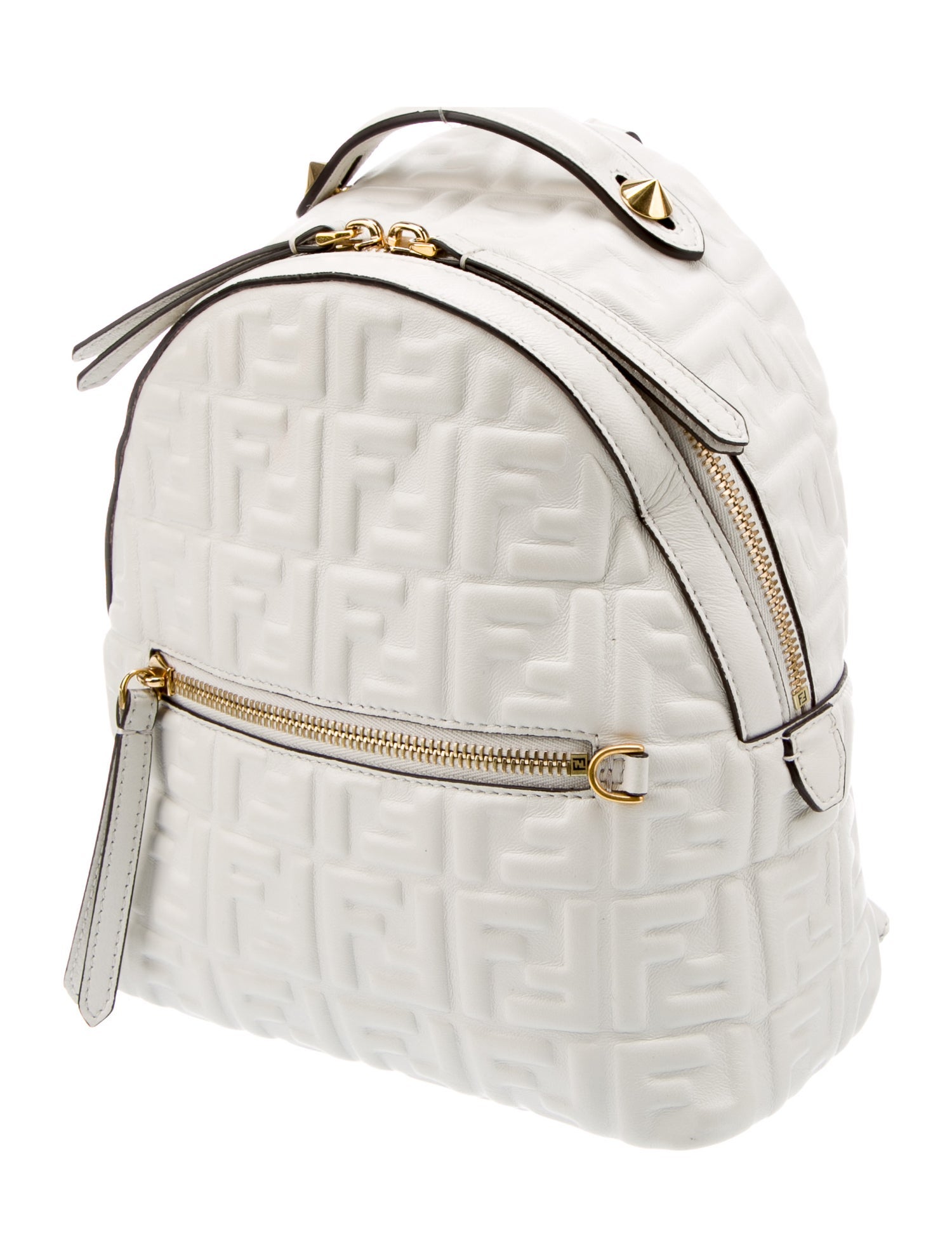 Fendi 2020 Mini Zucca Embossed By The Way Backpack - White
