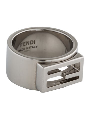 Fendi Band FF Logo Ring 11.25