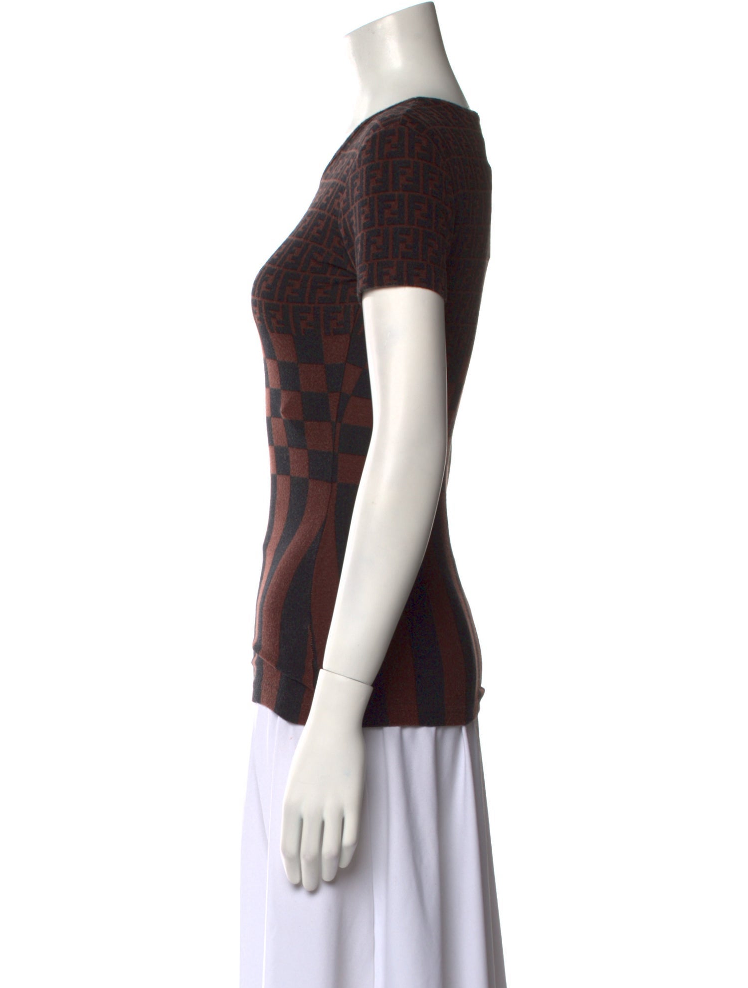 Fendi Printed Scoop Neck T-Shirt