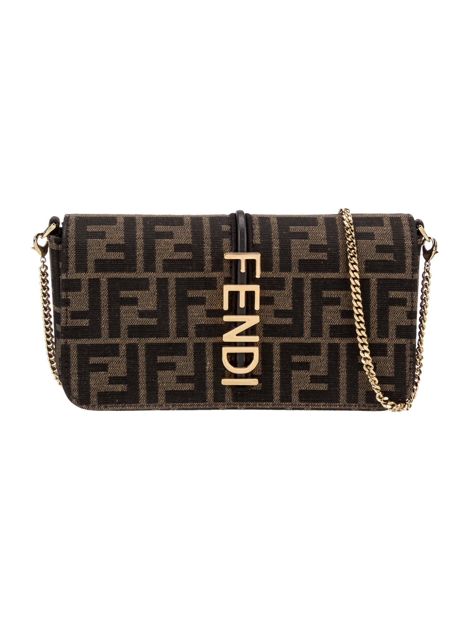 Fendi 2023 Fendigraphy Wallet on Chain - Brown Crossbody