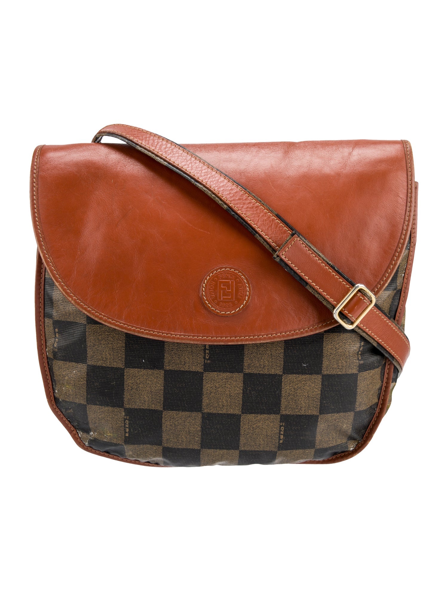 Fendi Vintage Messenger Bag Brown Crossbody Bags, Handbags