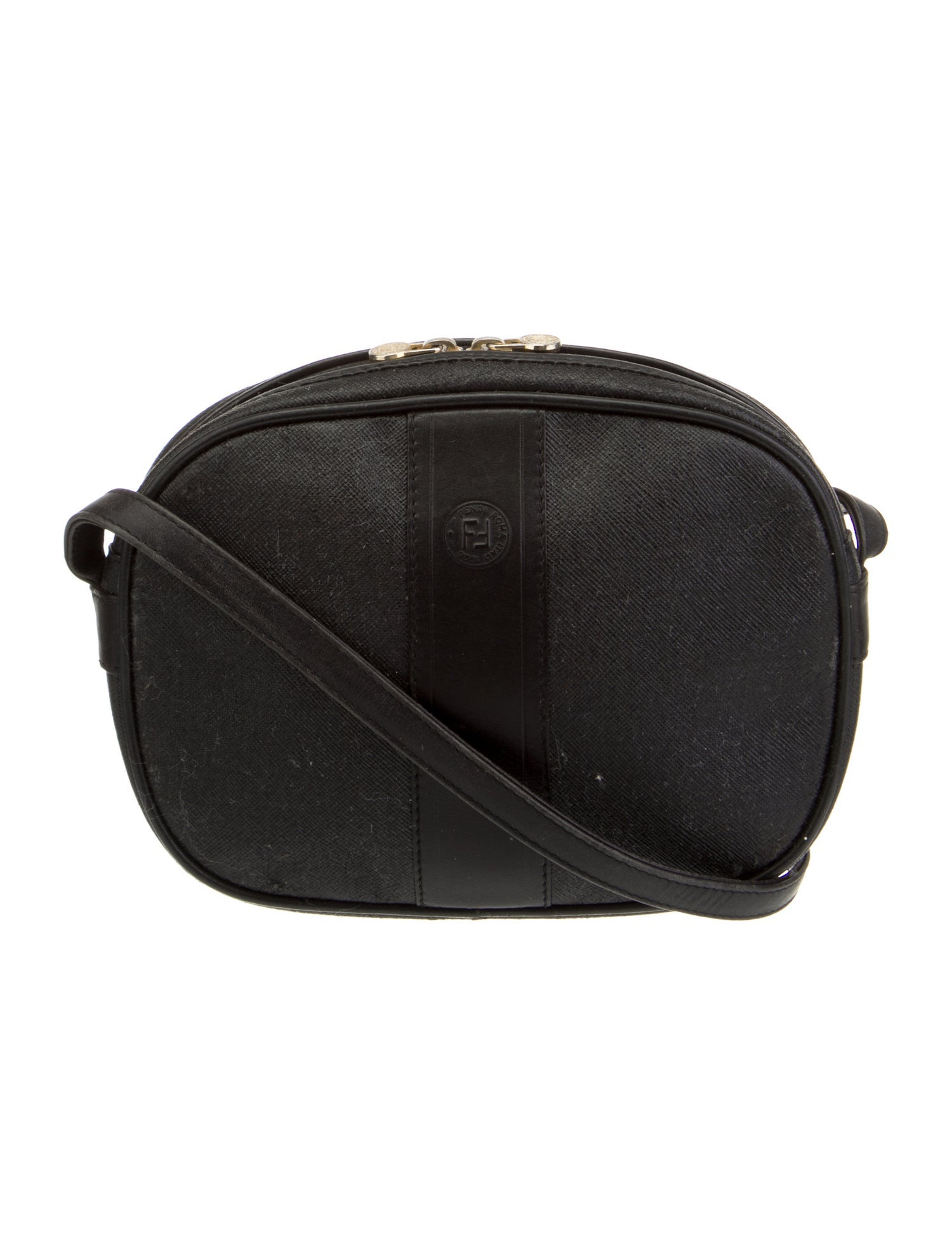 Fendi LeatherTrimmed Crossbody Bag Black Crossbody Bags, Handbags