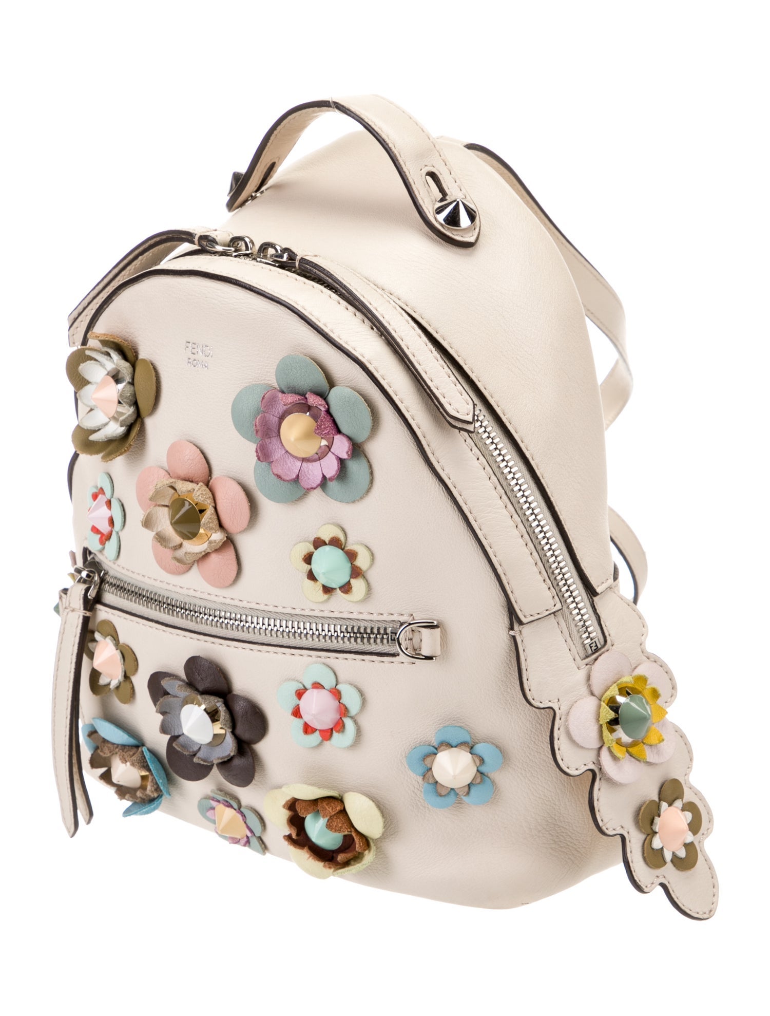 Fendi Flowerland Mini By The Way Backpack - Neutrals  display picture 3