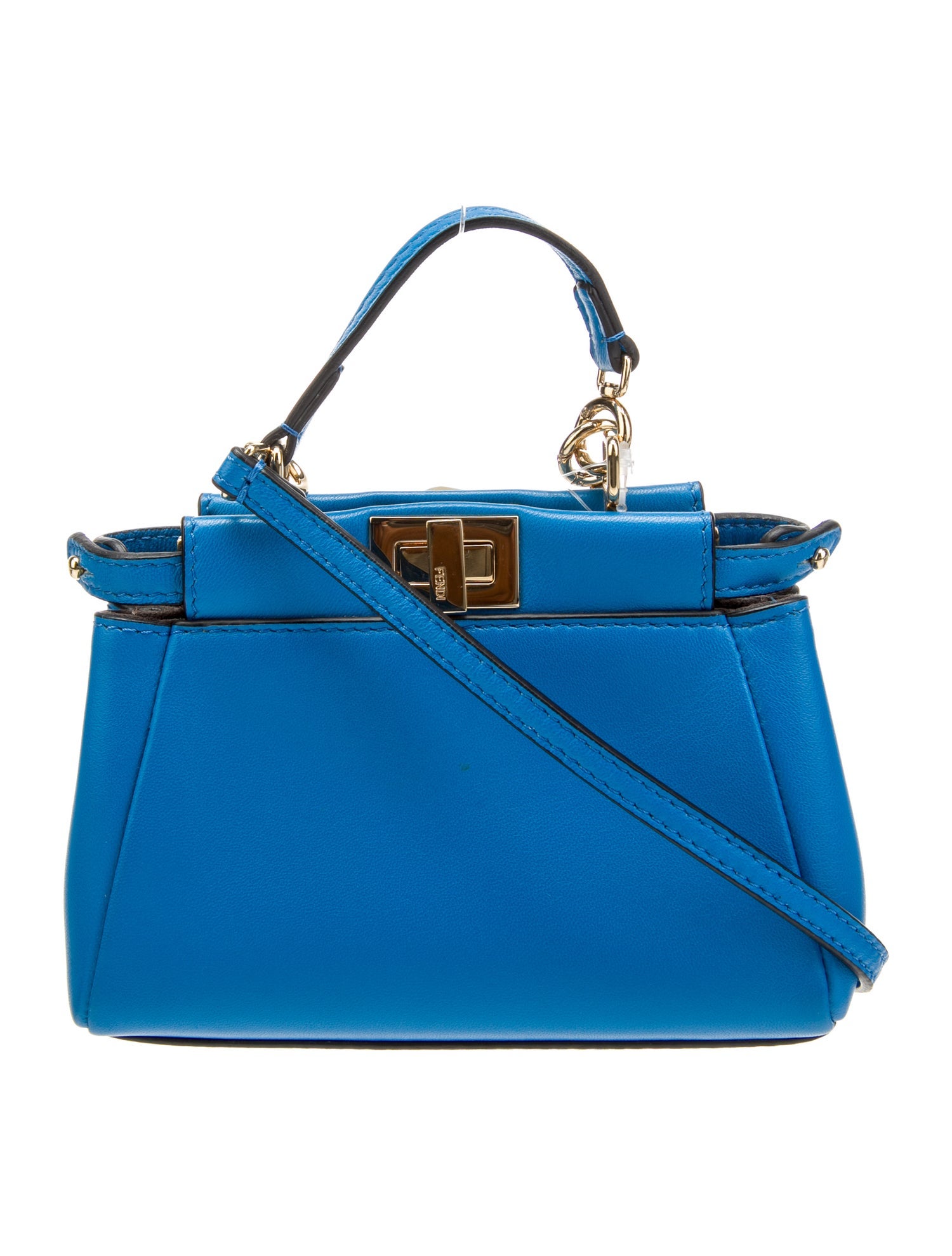 Fendi Micro Peekaboo Handle Bag Blue Mini Bags, Handbags FEN308874