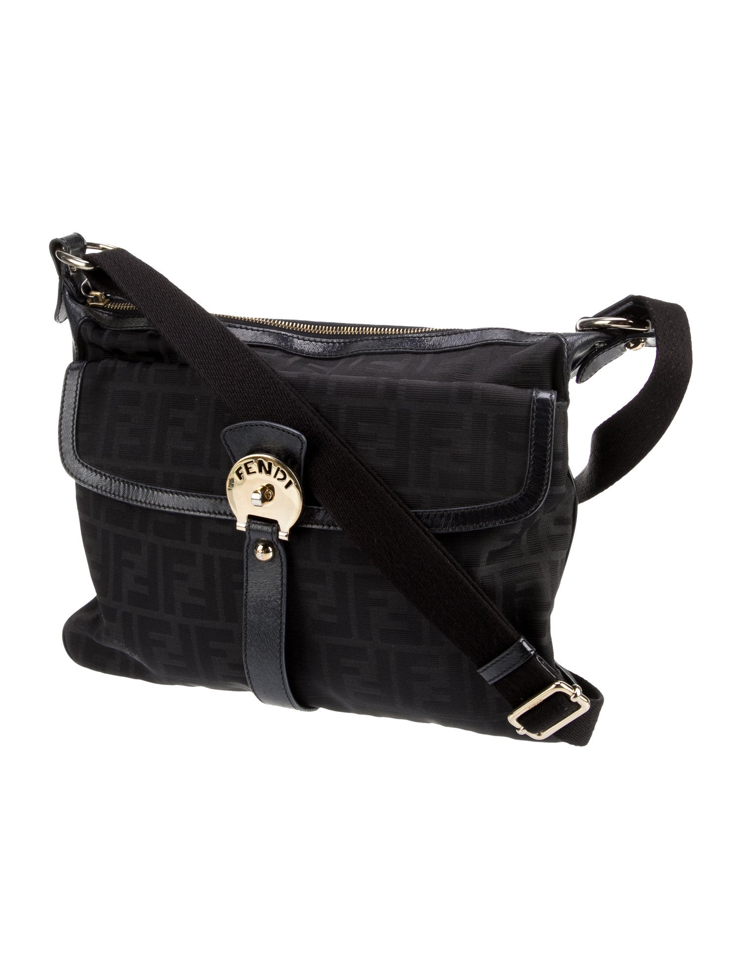 【FENDI】CROSSBODY BAG Fendi Zucca Chef Crossbody Bag - Black Crossbody Bags