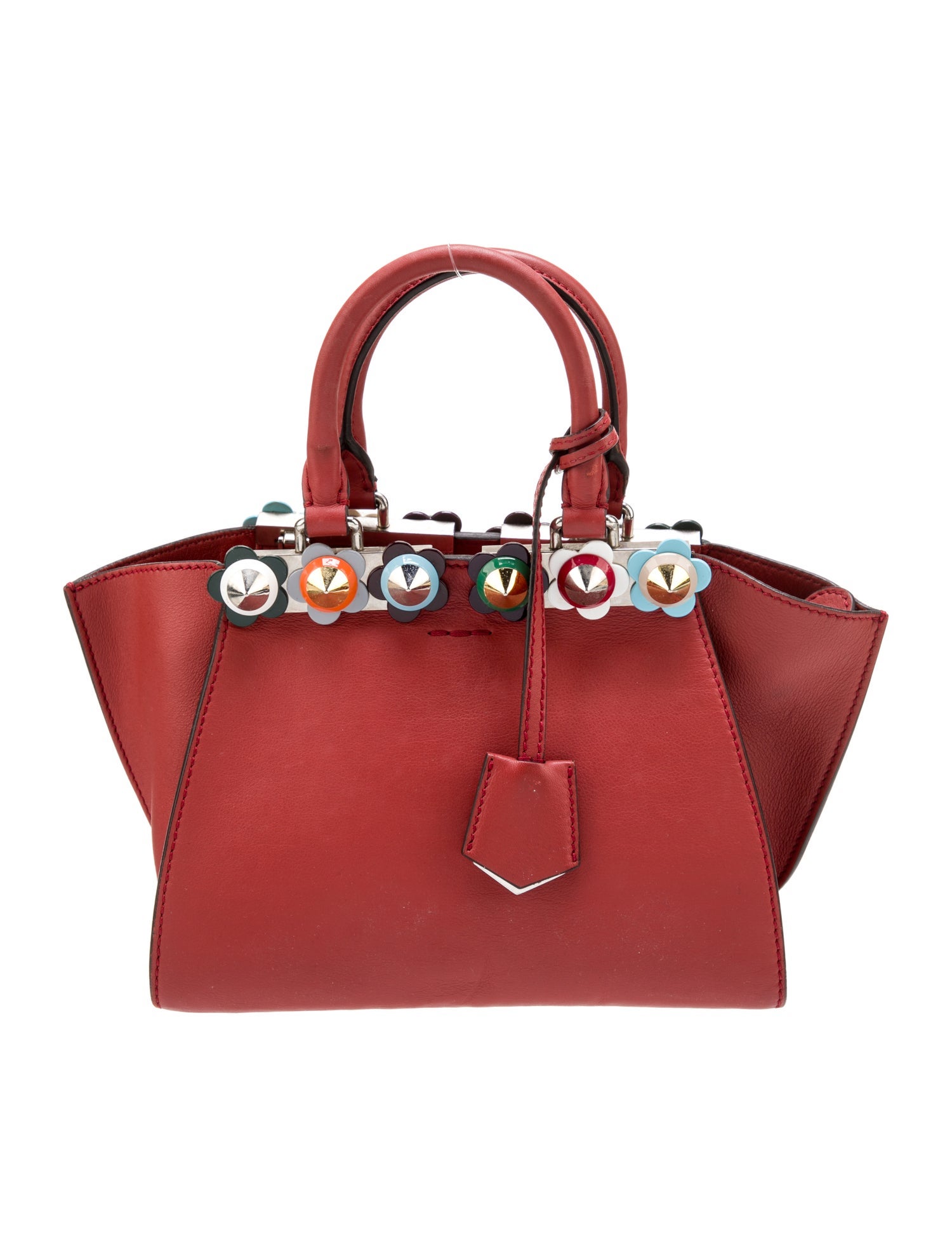 Fendi Flowerland Mini 3Jours Handle Bag Red Handle Bags, Handbags