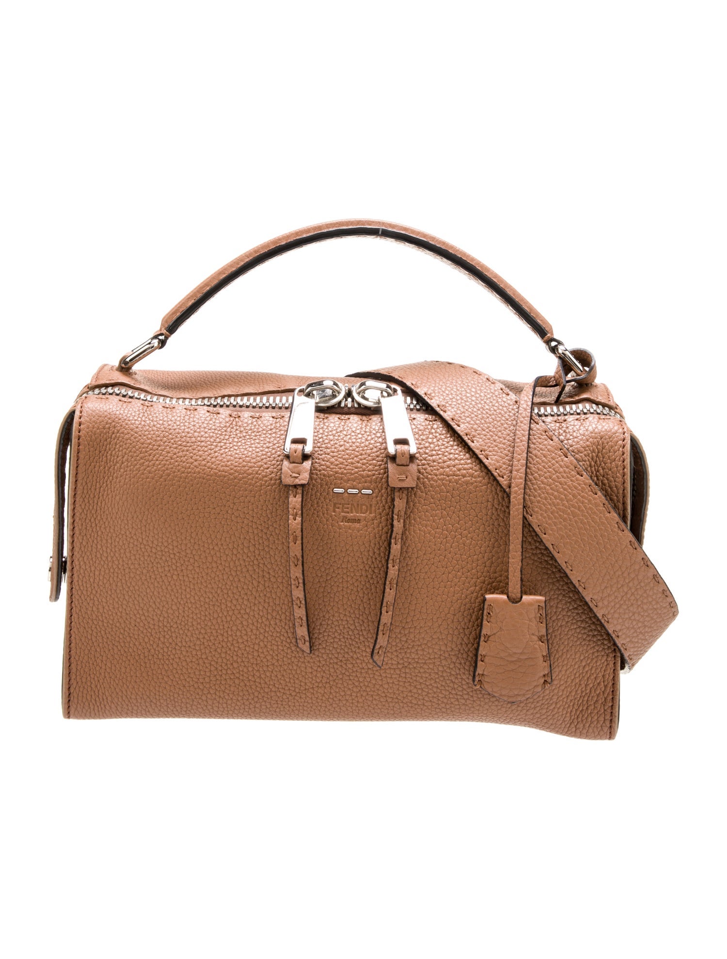 Fendi Selleria Lei Boston Bag - Brown Handle Bags, Handbags