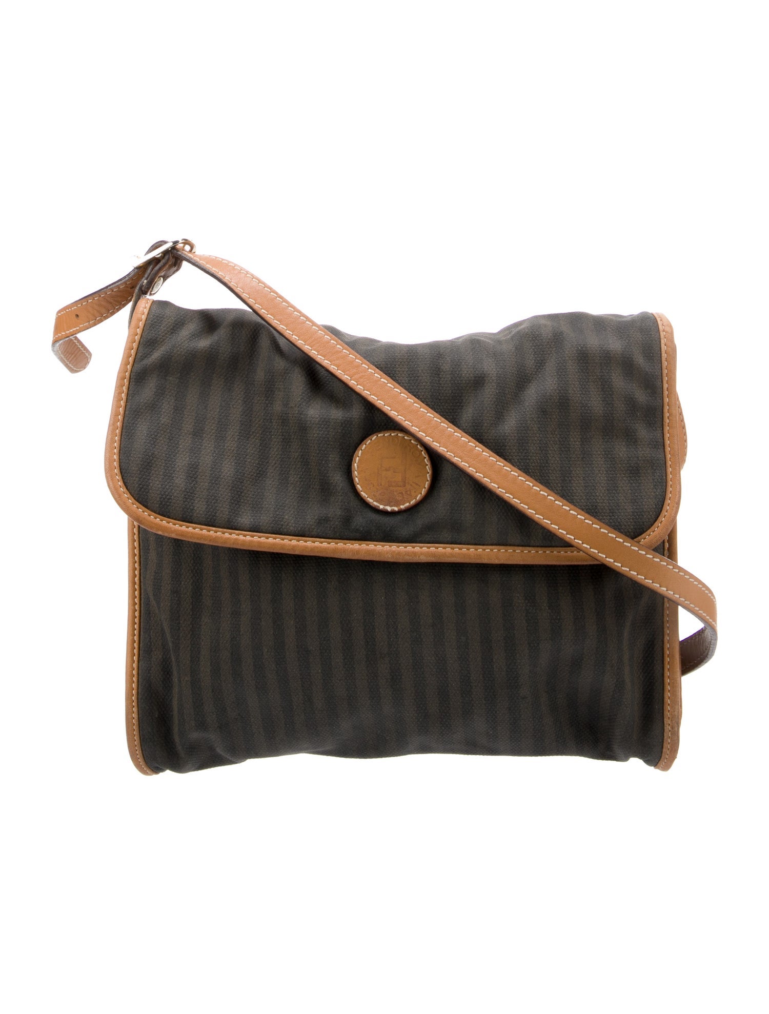 Fendi Pequin Crossbody Bag Brown Crossbody Bags, Handbags FEN310018