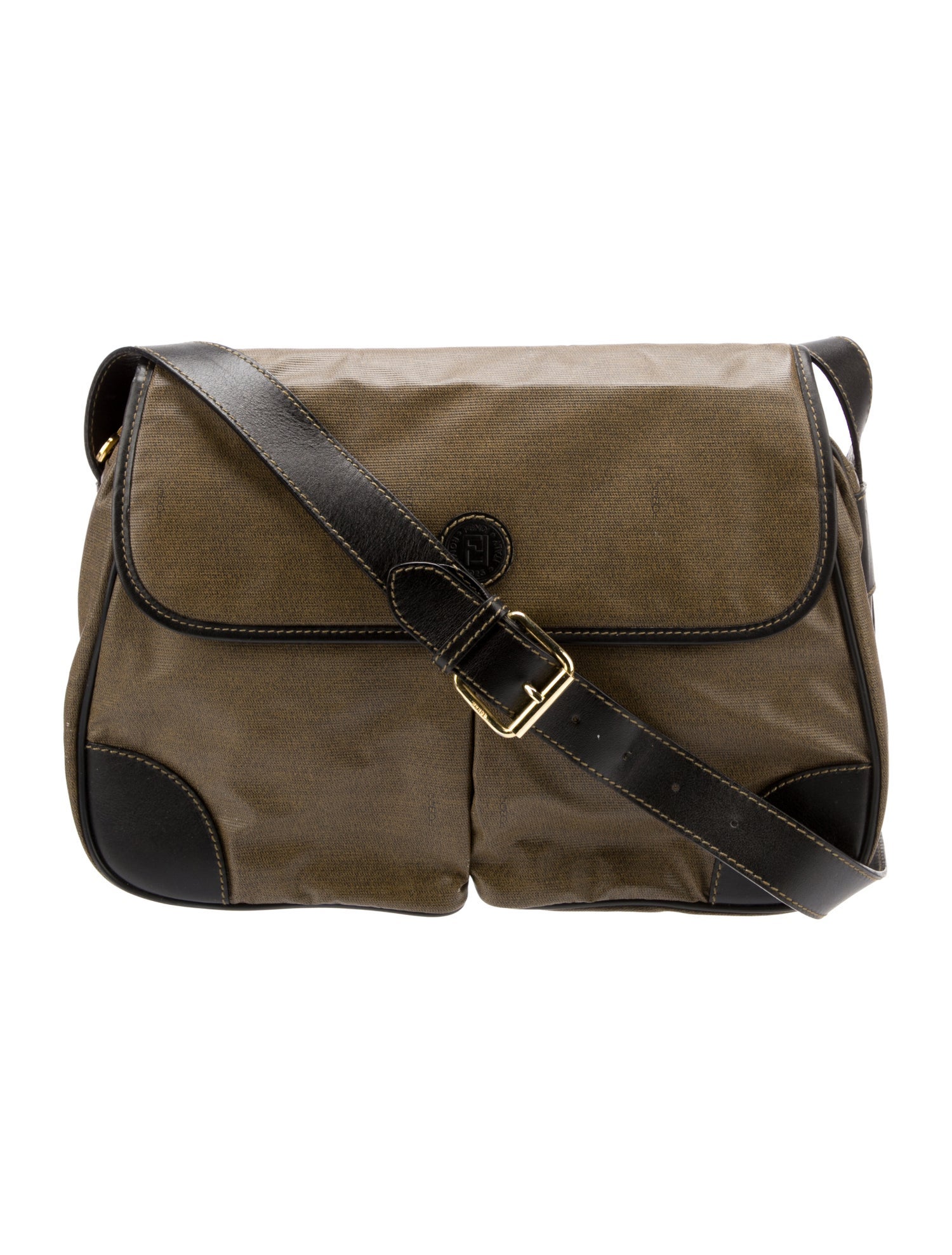 Fendi Vintage Messenger Bag Brown Crossbody Bags, Handbags