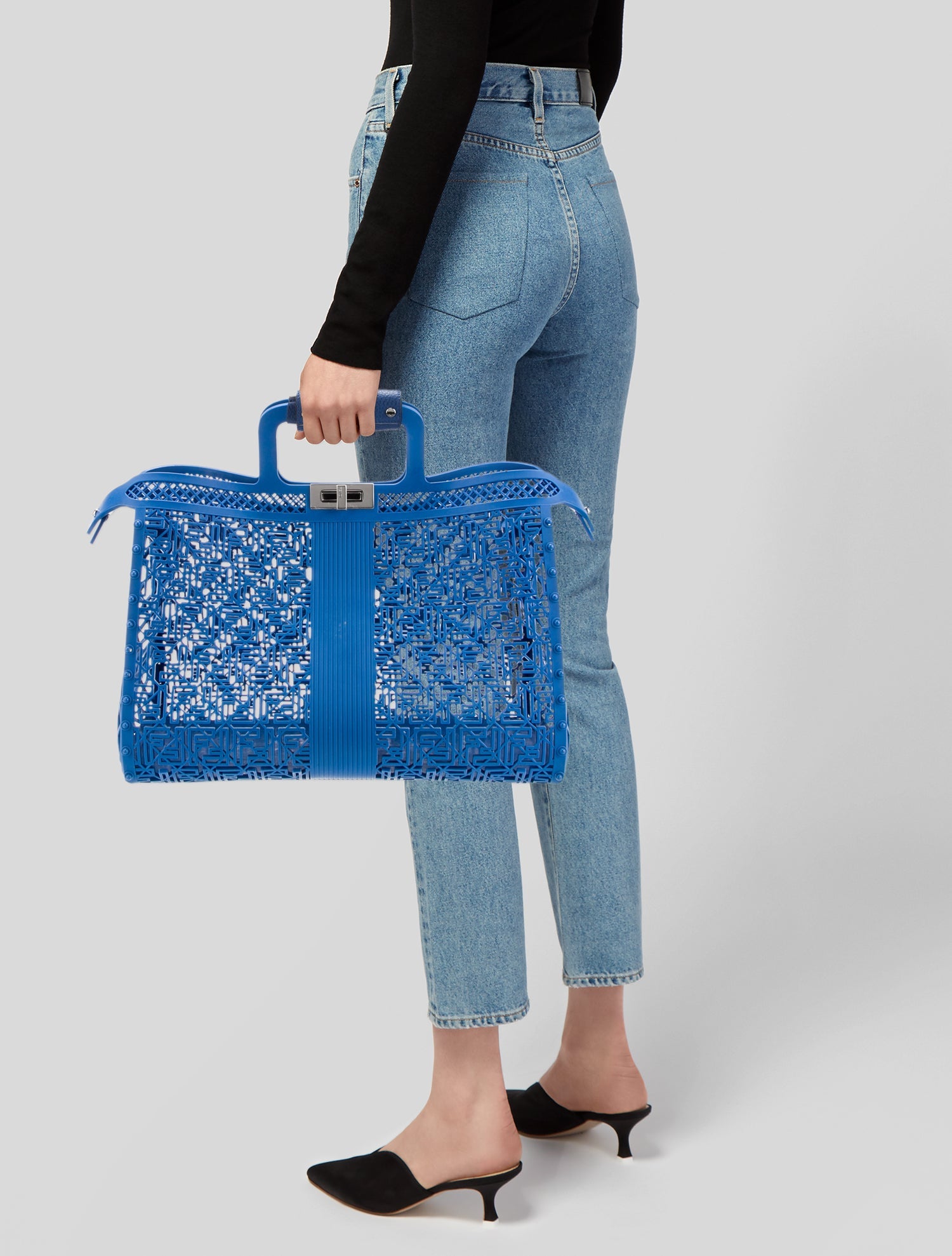 Fendi Zucca Basket Forty8 Tote - Blue Totes, Handbags - FEN312649