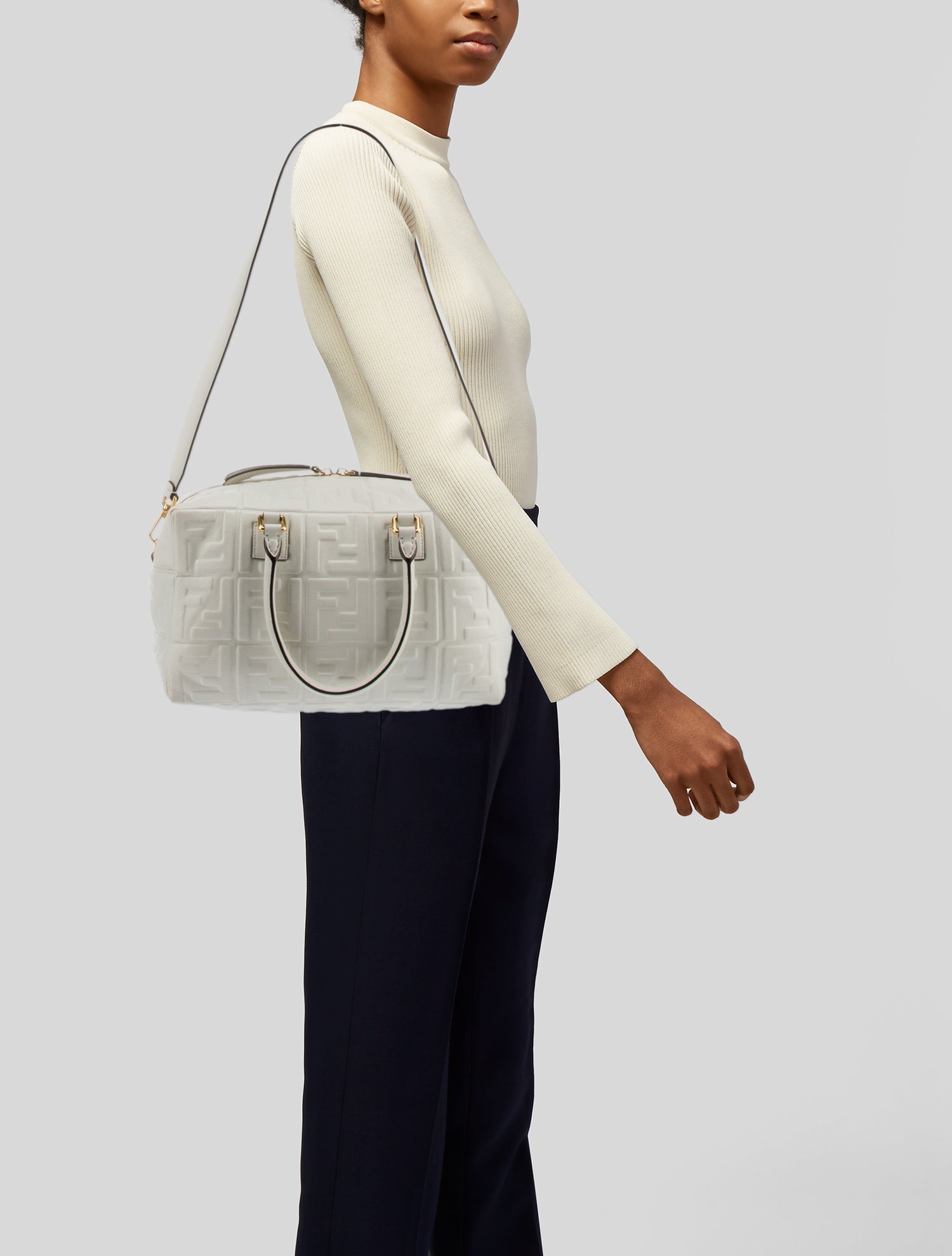 Fendi FF 1974 Bauletto Piccolo Bag White Handle Bags, Handbags