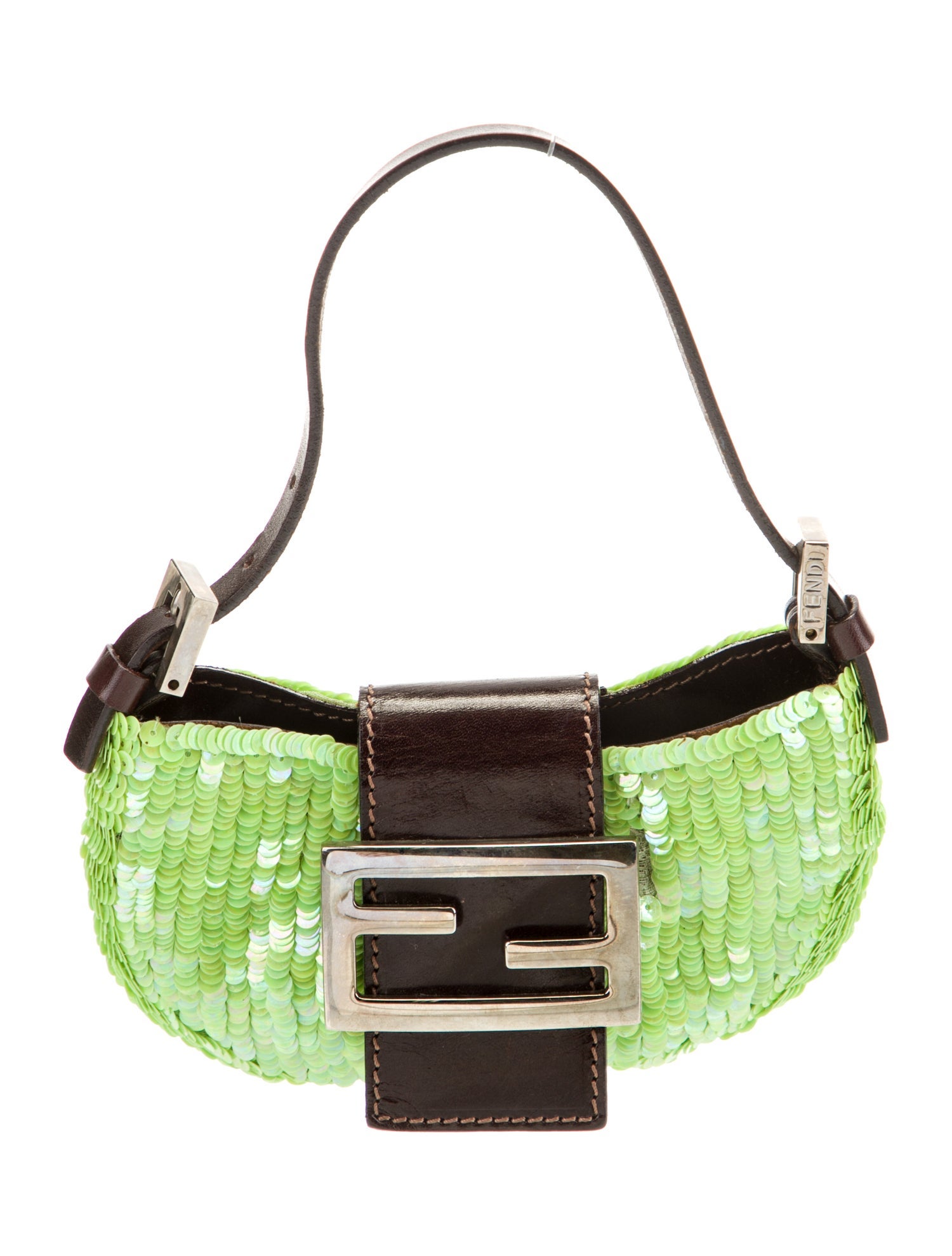 Fendi Sequin Micro Croissant - Green Mini Bags, Handbags