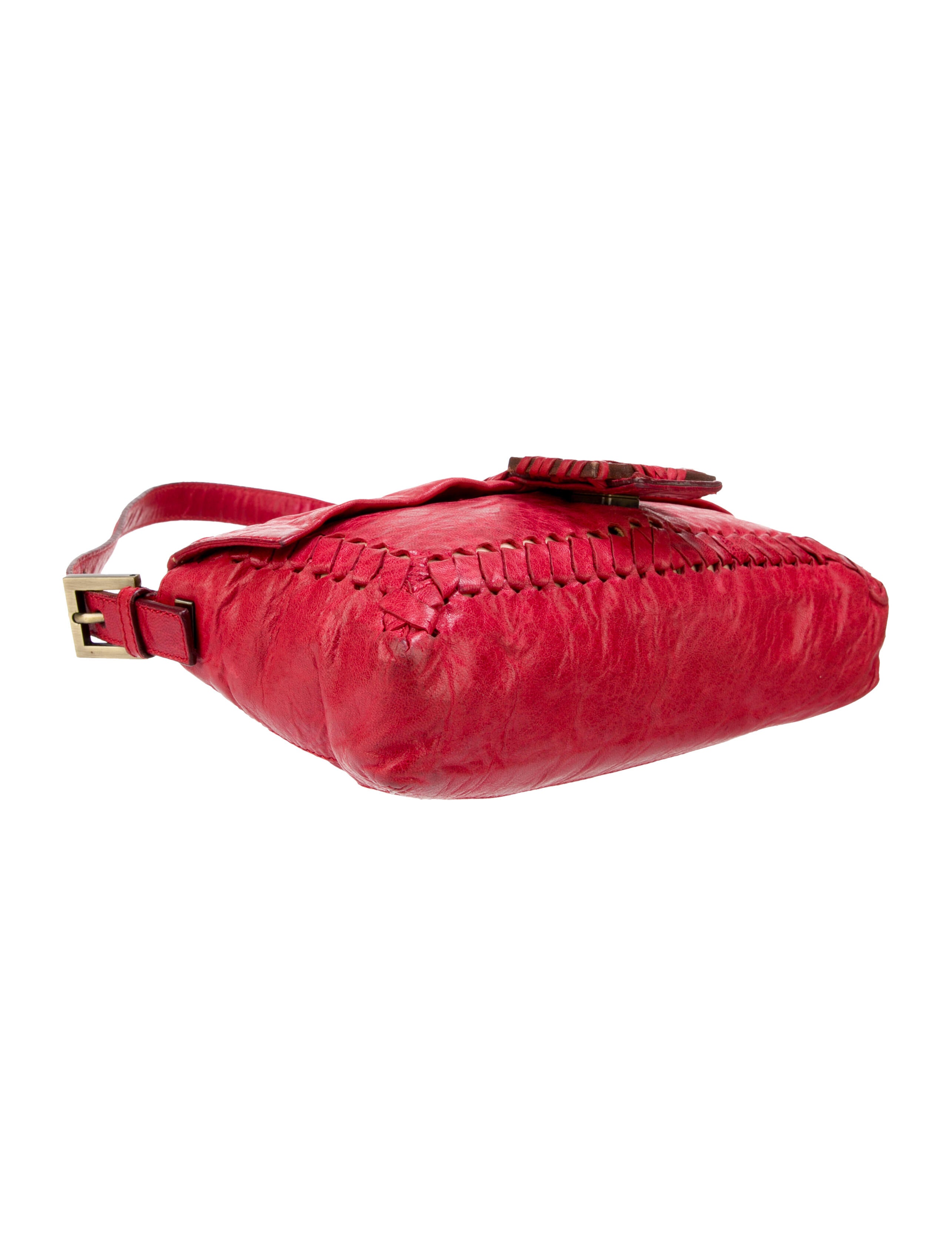 Fendi Whipstitch Baguette - Red Shoulder Bags, Handbags