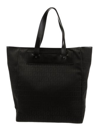 Fendi Leather-Trimmed Zucchino Tote