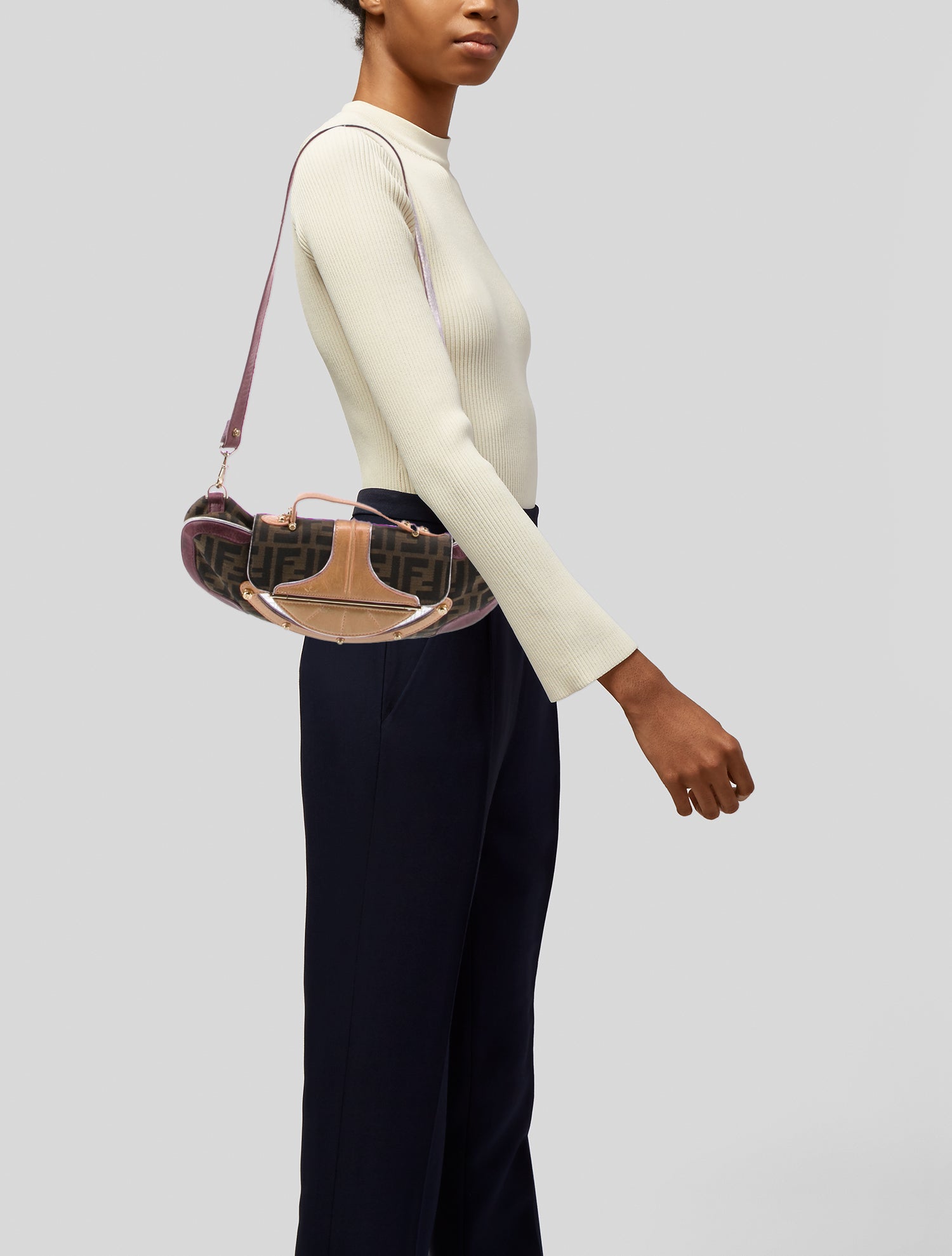Fendi Vintage Zucca Vanity Handle Bag