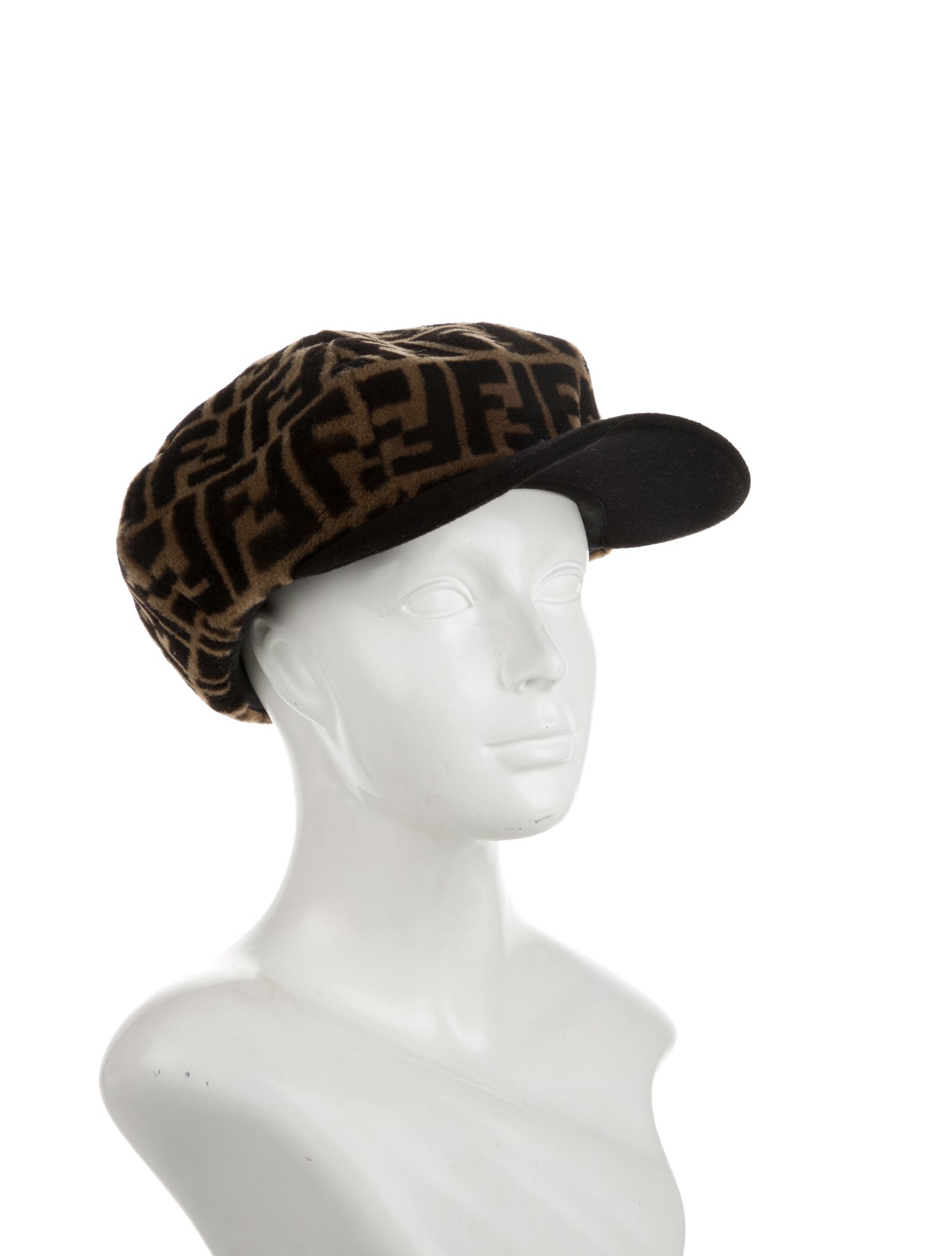 Fendi Zucca FF Newsboy Cap - Brown Hats, Accessories - FEN322272