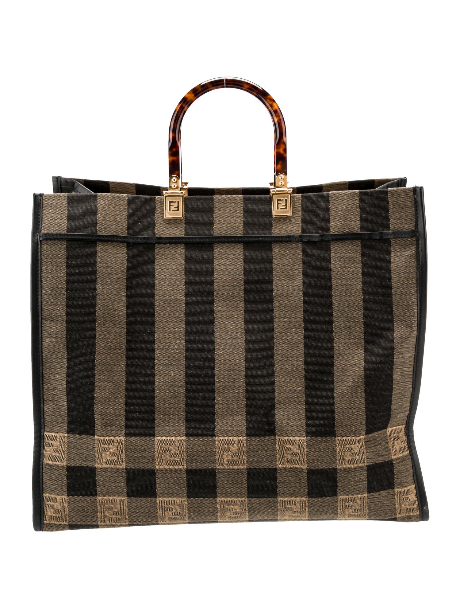 Fendi Large Pequin Sunshine Shopper - Brown Totes, Handbags