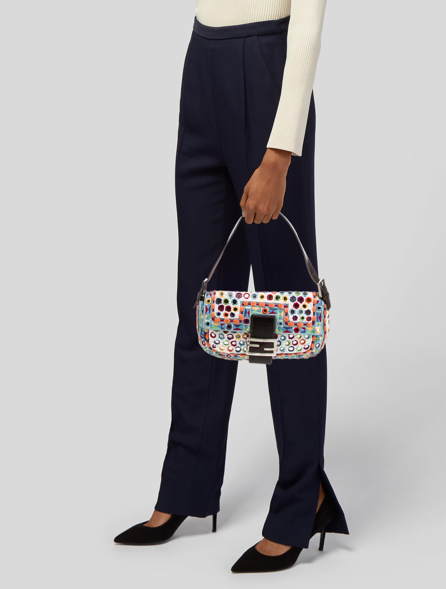 Fendi Specchietti Baguette - White Shoulder Bags, Handbags
