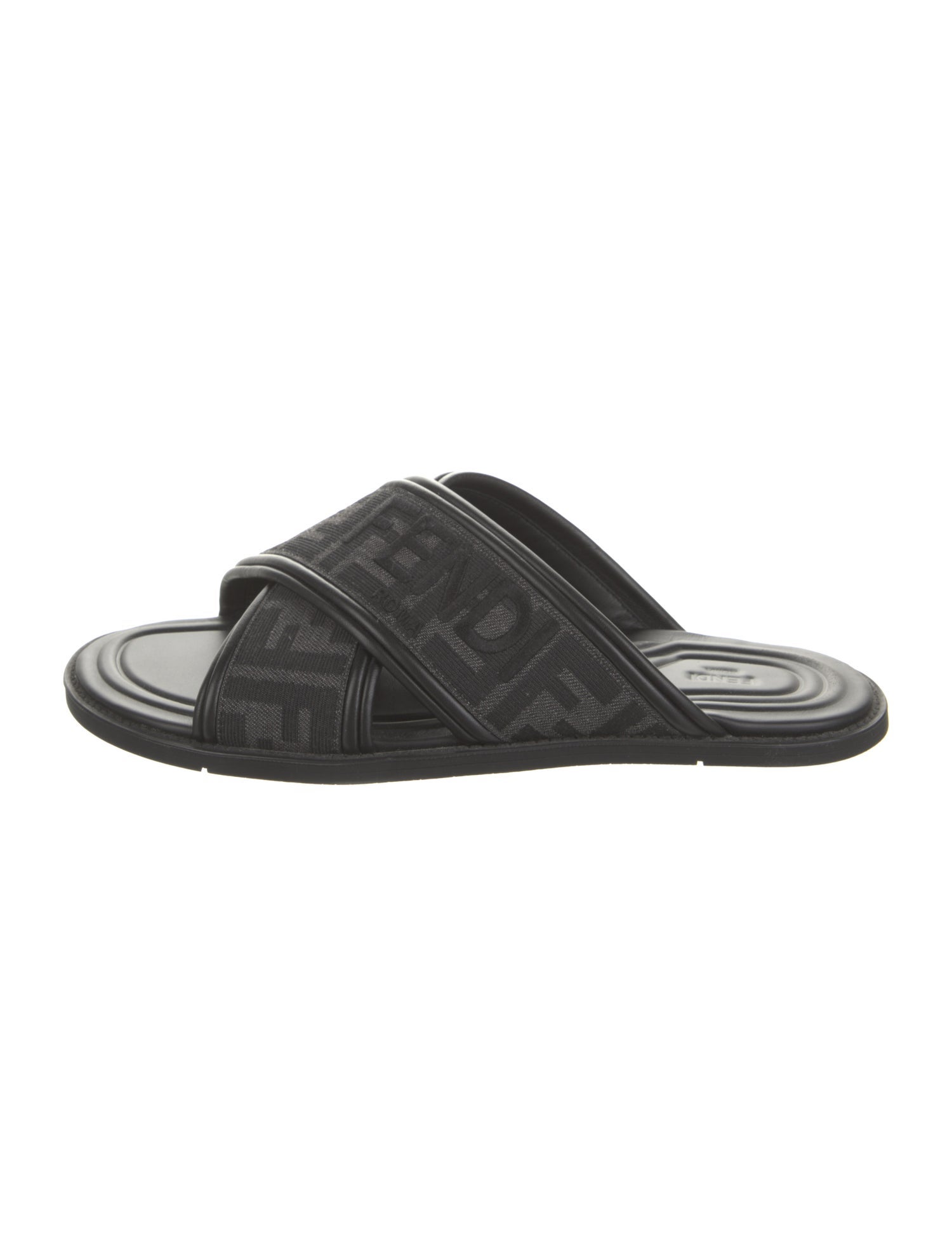 Fendi Zucca FF Logo Canvas Slides