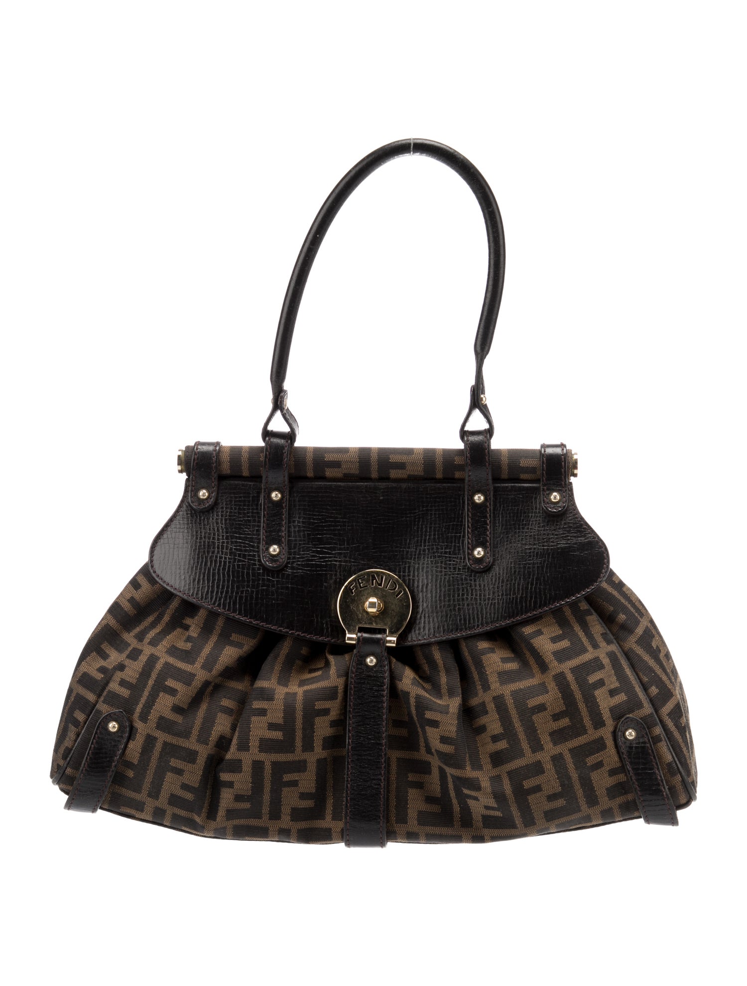 Fendi Zucca Small Magic Handle Bag - Brown Shoulder Bags, Handbags