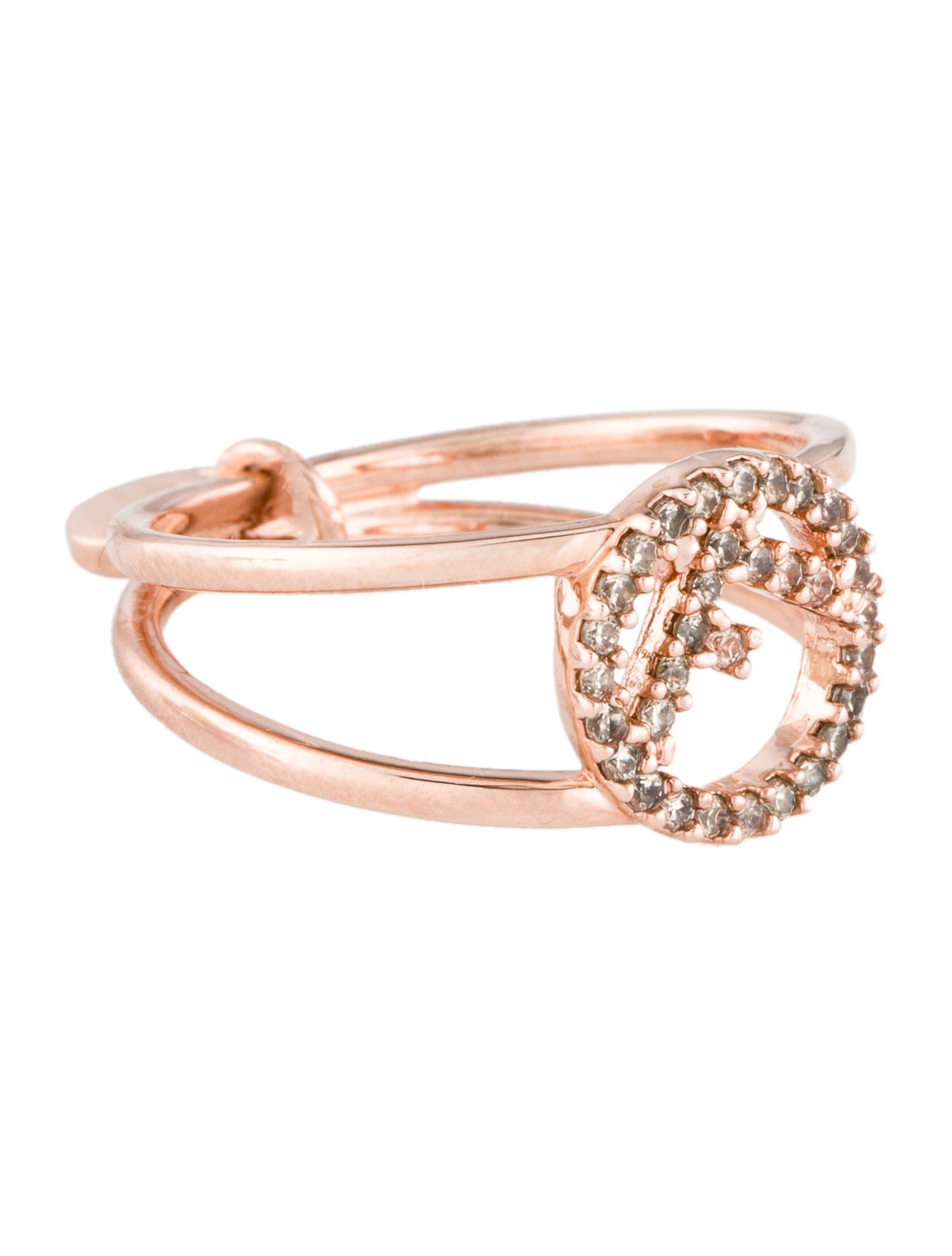 Fendi Crystal 'F IS FENDI' Cocktail Ring