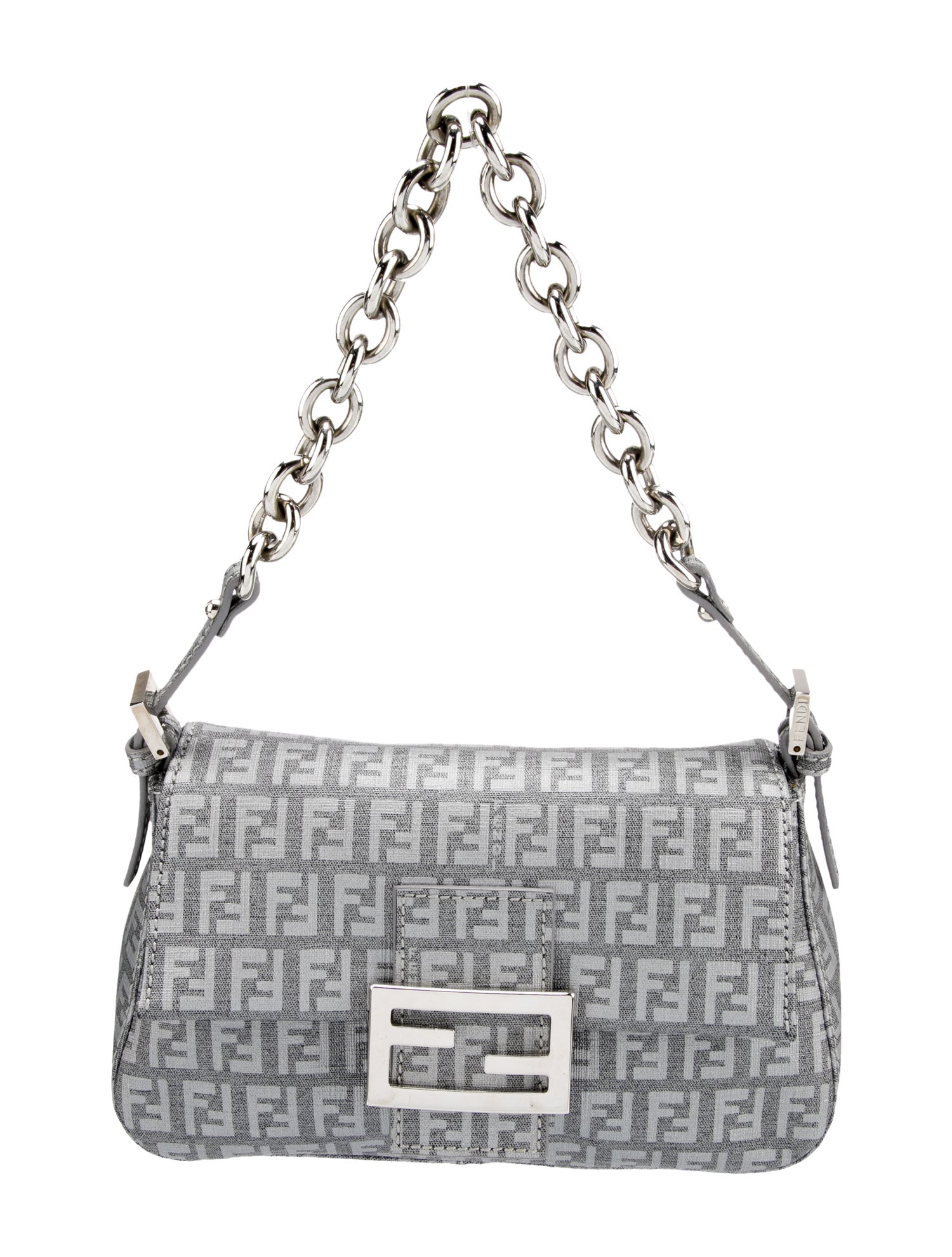 Fendi Mini Zucchino Spalmati Mama Baguette - Grey Mini Bags