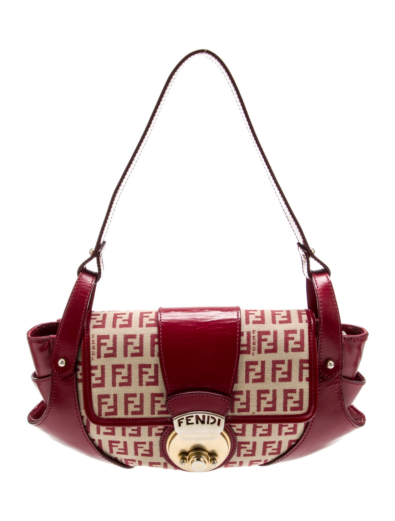 Fendi Zucchino Borsa Tuc Shoulder Bag - Red Shoulder Bags
