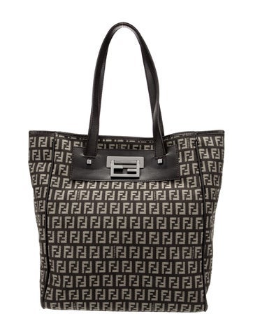 Fendi Totes Leather-Trimmed Zucchino Shopping Tote