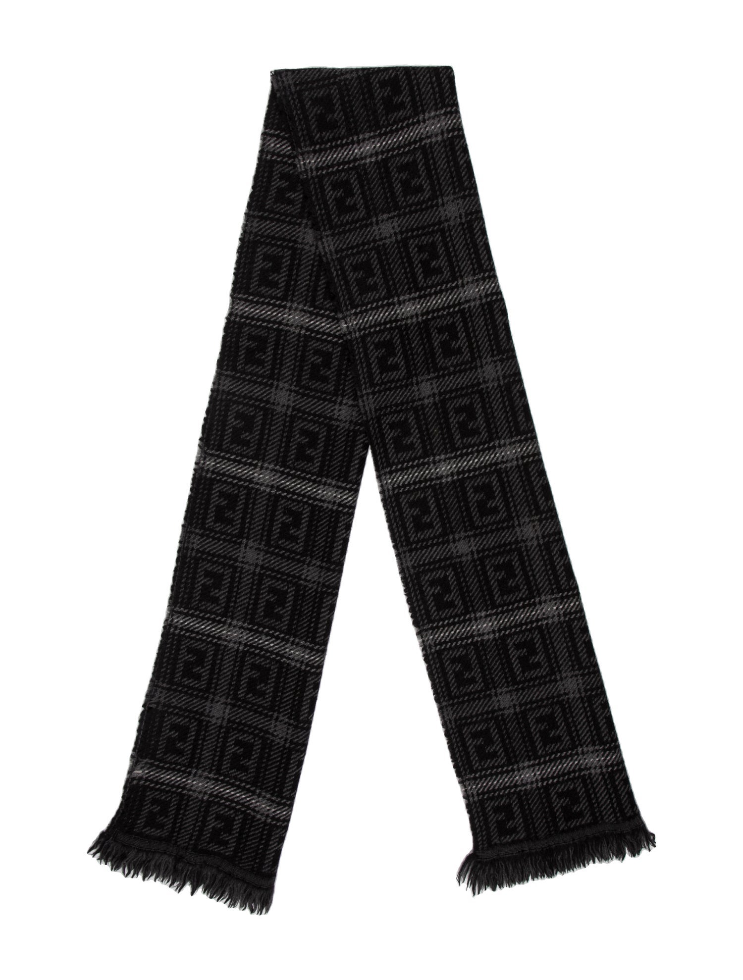 Fendi Wool Zucca FF Logo Scarf