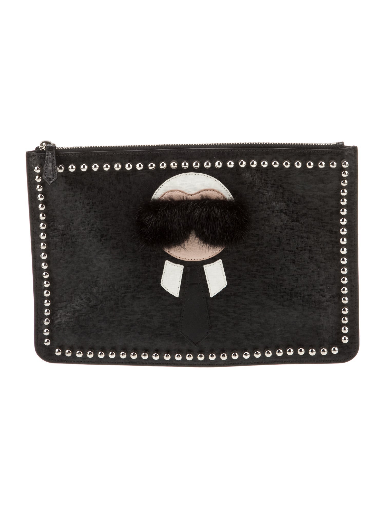 Fendi Karlito Studded Clutch