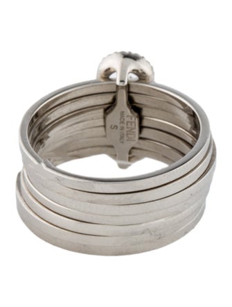 Fendi Crystal Logo Cocktail Ring
