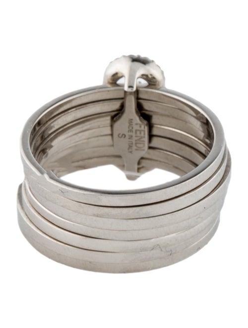 Fendi Crystal Logo Cocktail Ring