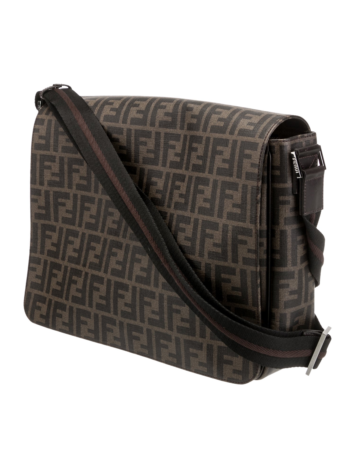Fendi Zucca FF Messenger Bag - Brown Messenger Bags, Bags