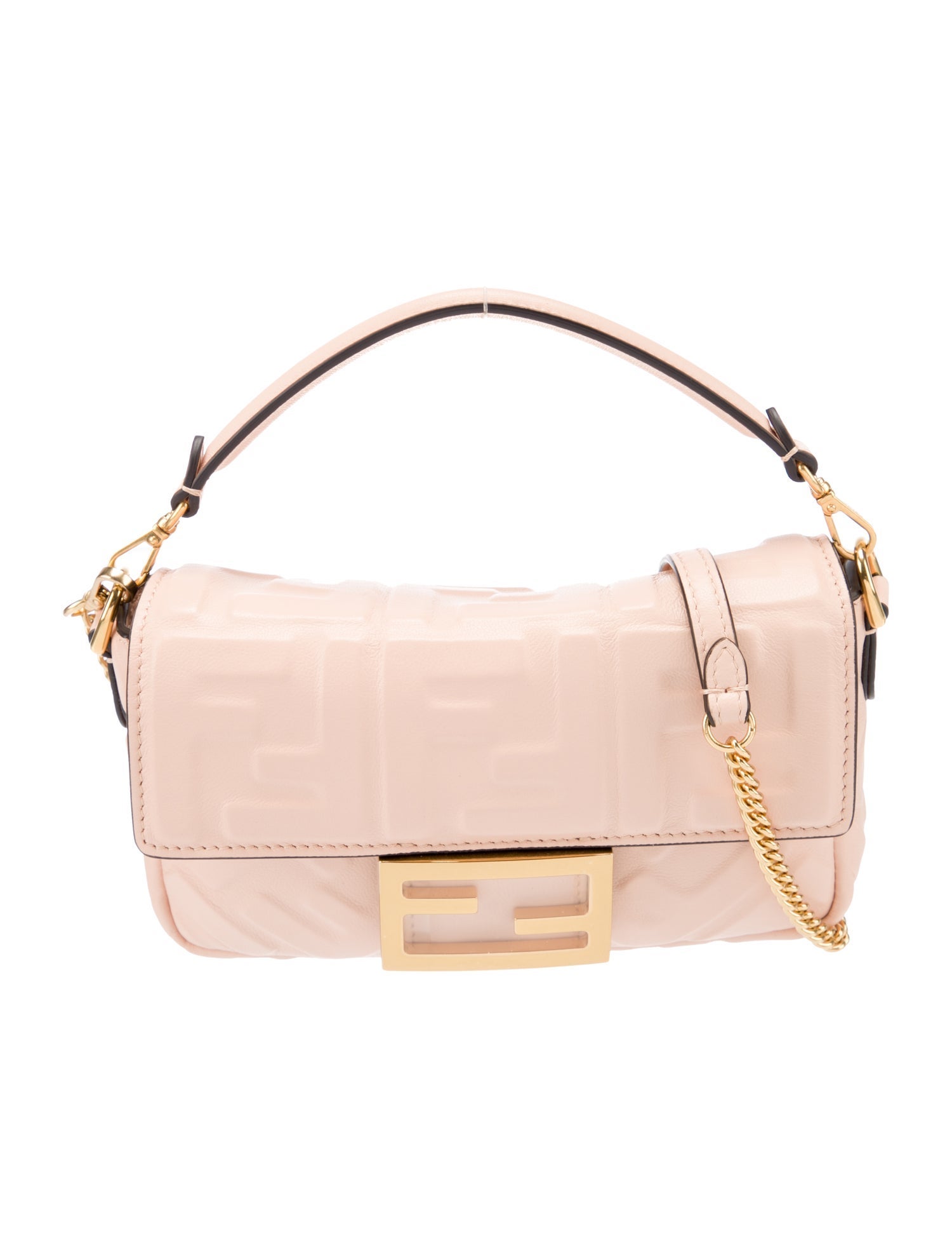Fendi Leather Baguette Mini Top Handle Bag