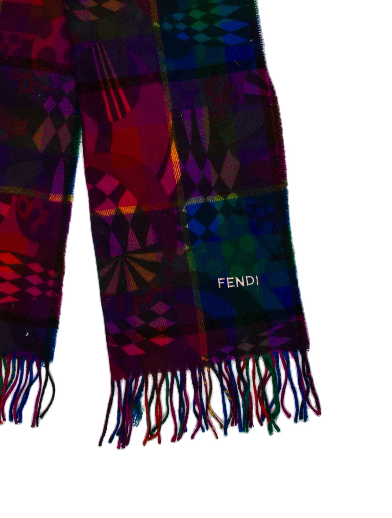 Fendi Acrylic Zucca FF Logo Scarf