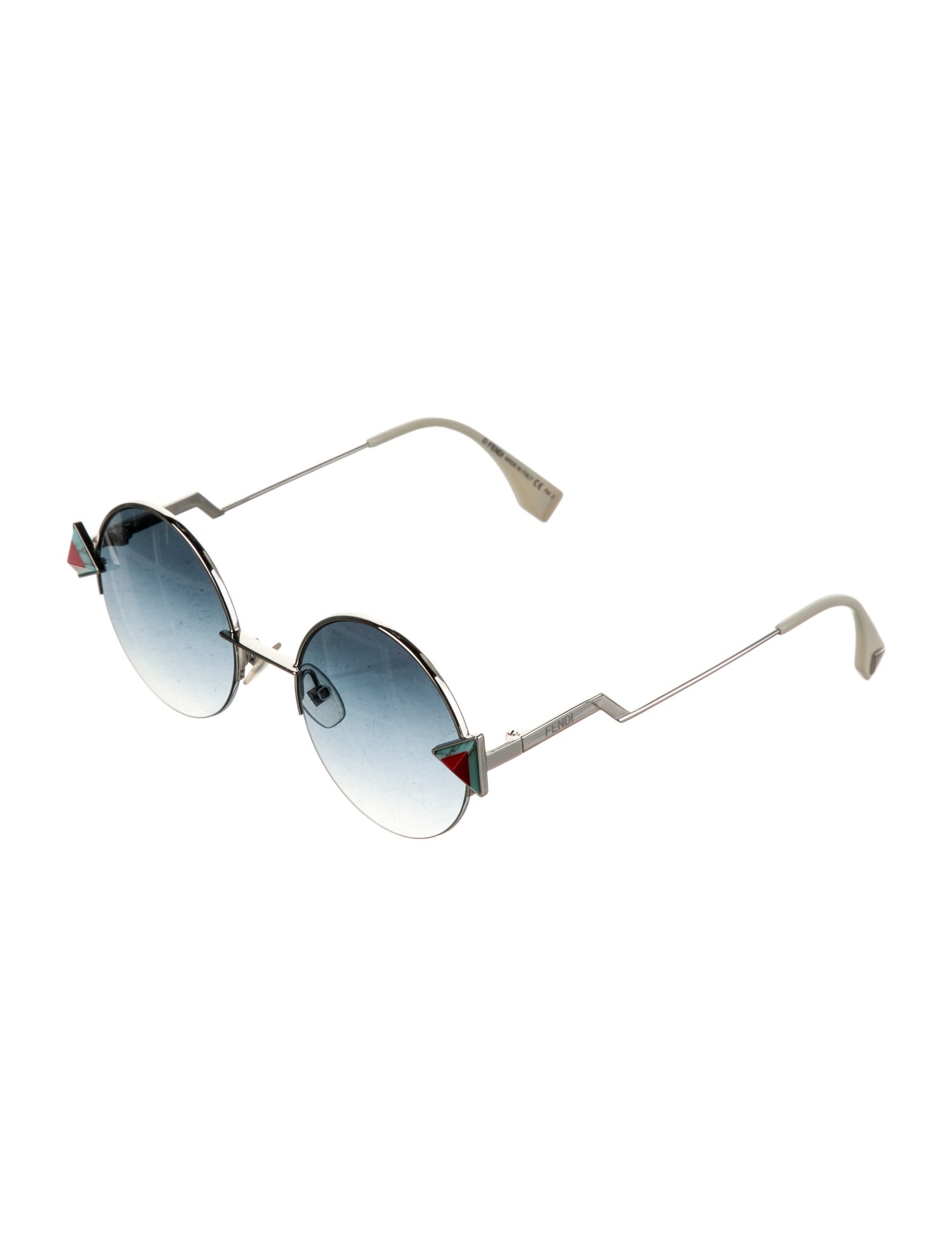 Fendi Round Gradient Sunglasses - Silver Sunglasses, Accessories
