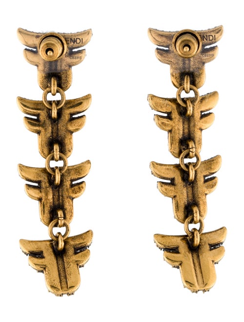 Fendi Ffreedom Crystal Drop Earrings