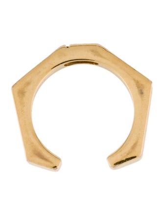 Fendi Enamel Logo Baguette Hexagon Band Ring