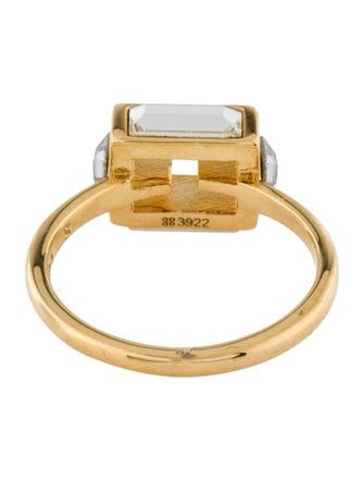 Fendi Crystal Logo Cocktail Ring
