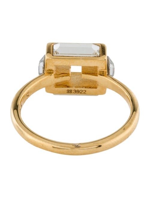 Fendi Crystal Logo Cocktail Ring