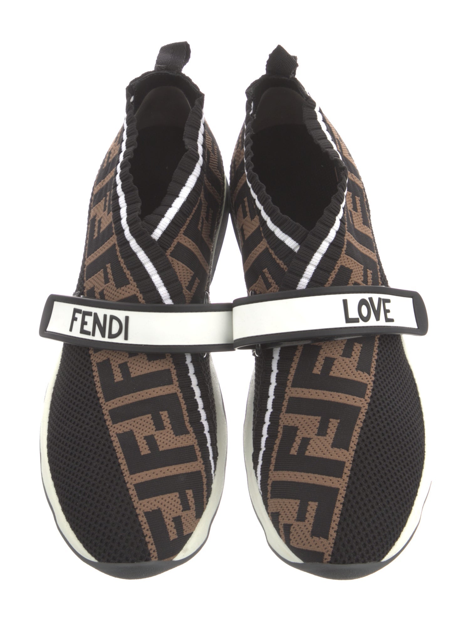 Fendi Zucca FF Logo Printed Sock Sneakers