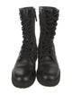 Fendi Leather Printed Combat Boots