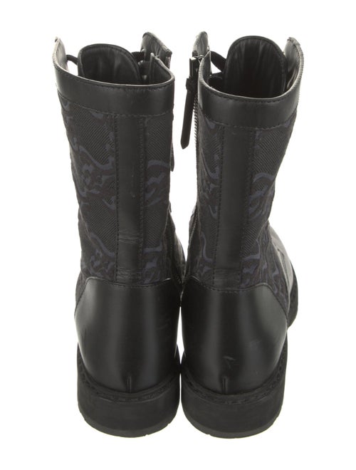 Fendi Leather Printed Combat Boots