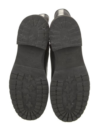 Fendi Leather Printed Combat Boots