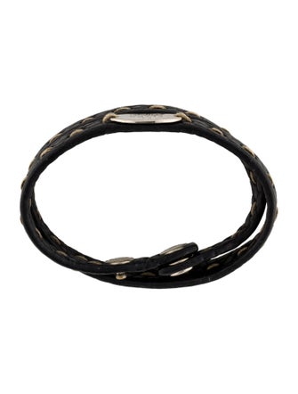 Fendi Leather Welted Wrap Bracelet