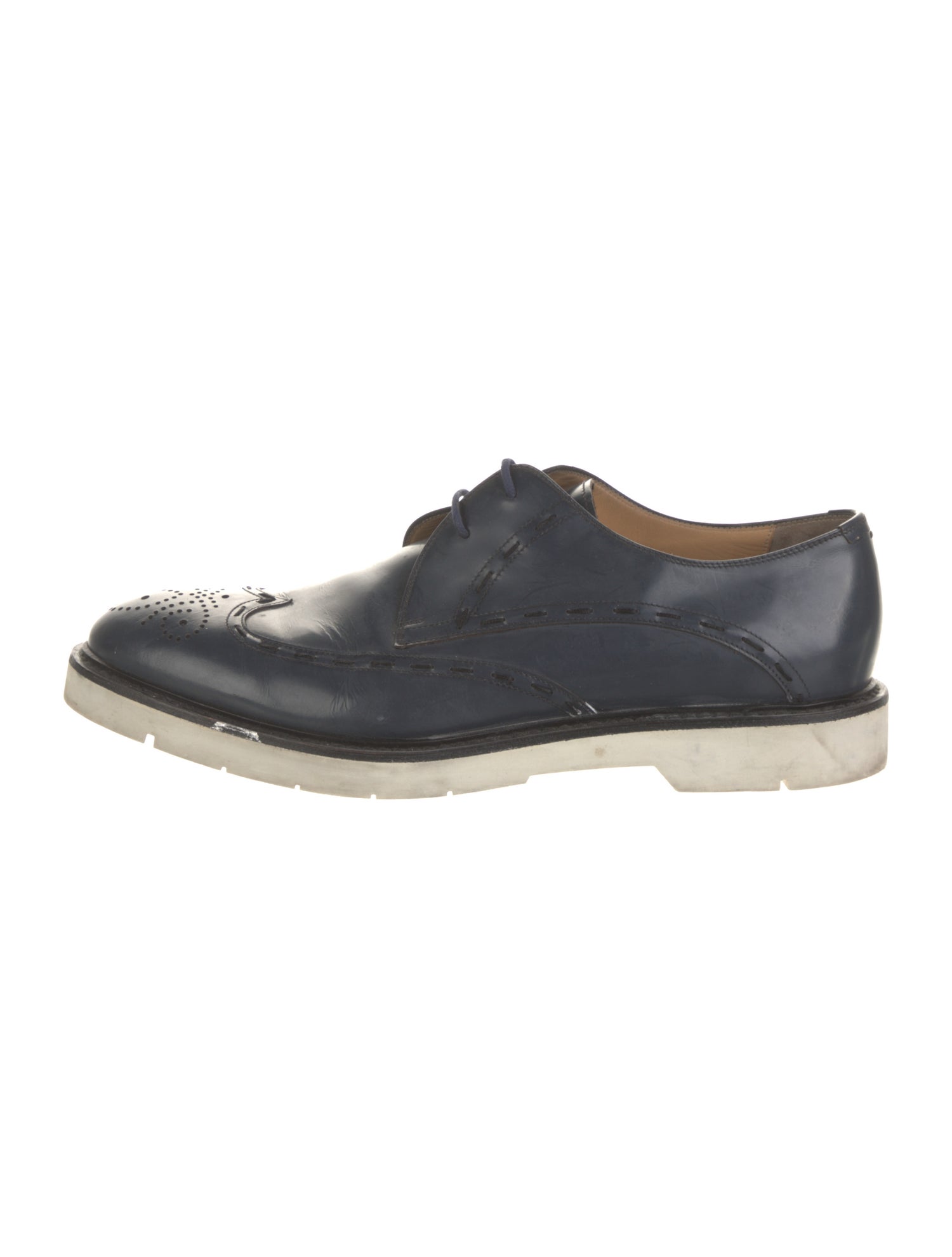Fendi Leather Whipstitch Trim Brogues