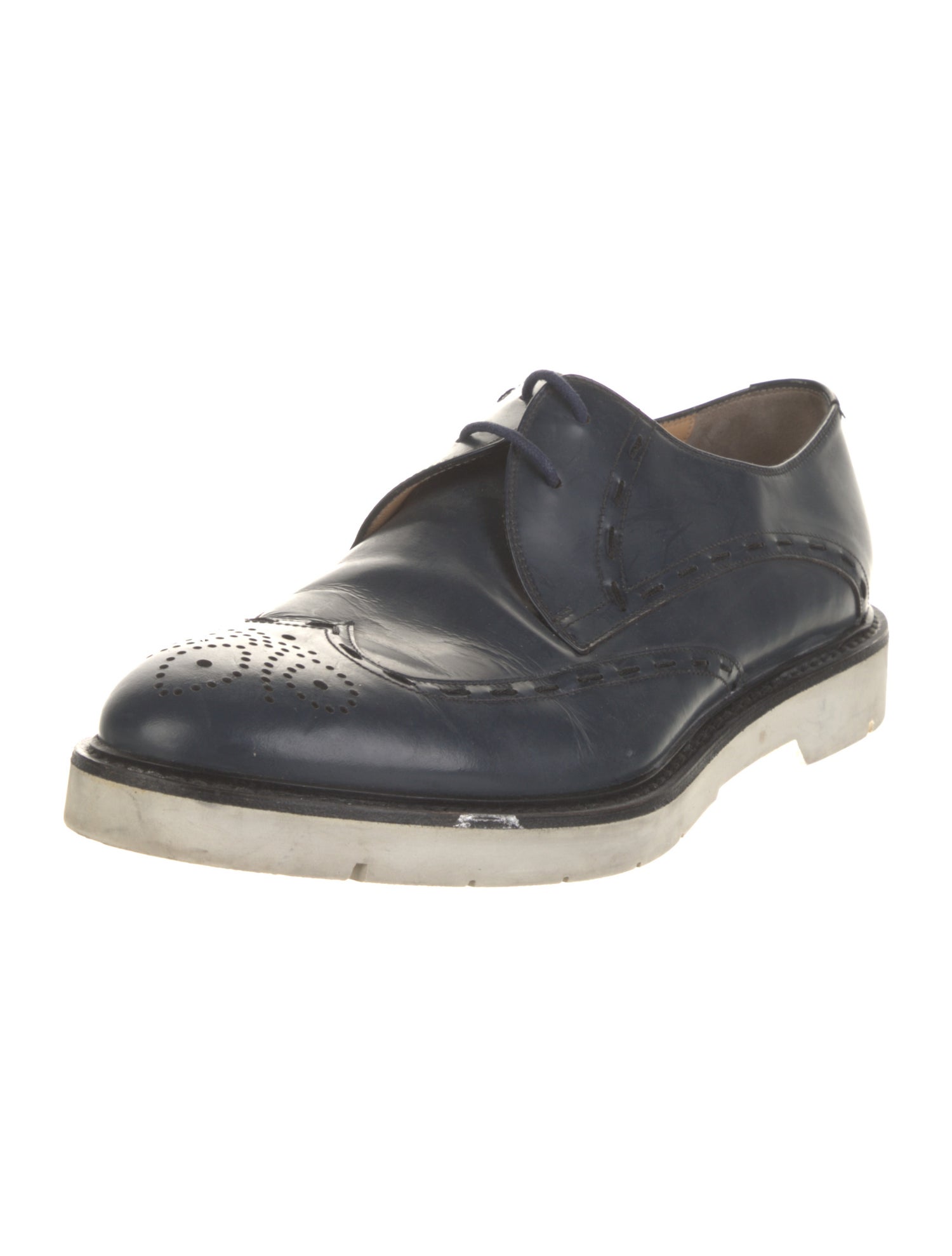Fendi Leather Whipstitch Trim Brogues