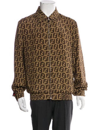 Fendi Zucca FF Logo Silk Trucker Jacket