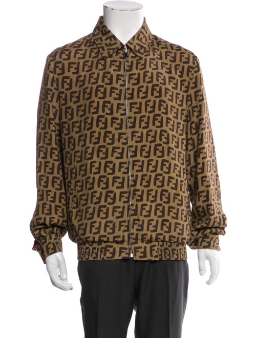 Fendi Zucca FF Logo Silk Trucker Jacket
